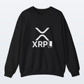 Black XRP sweatshirt with XRPL logo on a light gray background