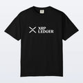 Black XRP t-shirt with XRP Ledger logo on a white background
