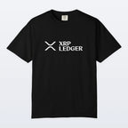 Black XRP t-shirt with XRP Ledger logo on a white background