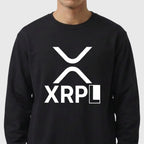 Black XRP sweatshirt with white 'XRPL' logo on a plain background