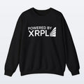 Black XRP sweatshirt with 'Powered by XRPL' text on a white background